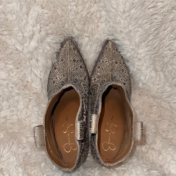 Jessica Simpson Sparkling Silver Ankle Booties - Picture 1 of 6